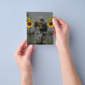 バジェットシックフローラフォト結婚式招待状フライヤー チラシ (手)