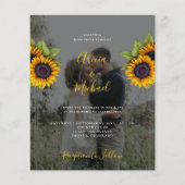 バジェットシックフローラフォト結婚式招待状フライヤー チラシ (正面)