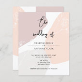 バジェットシックフローラ抽象芸術結婚式招待状 (正面/裏面)