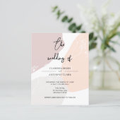 バジェットシックフローラ抽象芸術結婚式招待状 (スタンド正面)