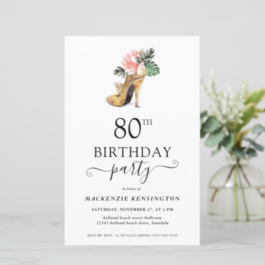 バジェットシックフローラ金ゴールドハイヒール80th誕生日 (スタンド正面)