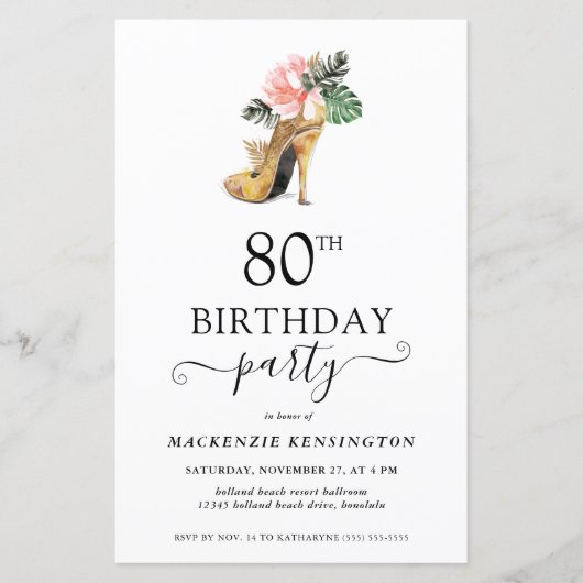 バジェットシックフローラ金ゴールドハイヒール80th誕生日 (正面)