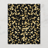 バジェットシックブラック金ゴールド90th誕生日招待状 (裏面)