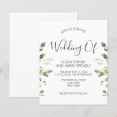 バジェットシックユーカリプスグリーンリー結婚式招待状 (正面/裏面)