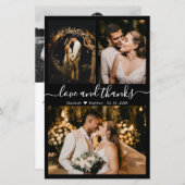 バジェットシック写真コラージュ結婚のサンキューフライヤー (正面/裏面)