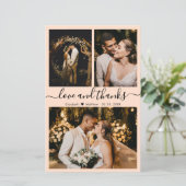 バジェットシック写真結婚コラージュのサンキューカード (スタンド正面)