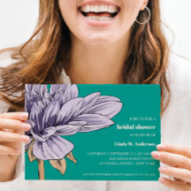 バジェットシック咲き薄紫花ブライダルシャワー