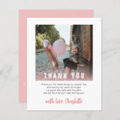 バジェットシック1stバースデーキッズパーティーサンキューカード (正面/裏面)