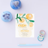 バジェットシトラスオレンジリトルかわいこちゃんベビーシャワー チラシ (シングル)