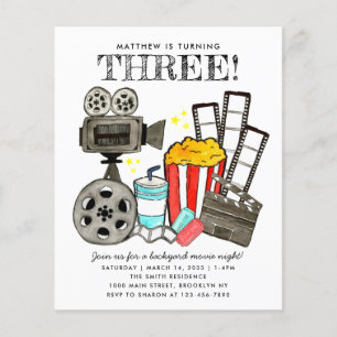 バジェットシネマムービーナイトパーティー子供の誕生日 チラシ