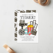 バジェットシネマムービーナイトパーティー子供の誕生日 ノートカード (正面/裏面インサイチュ)