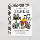 バジェットシネマムービーナイトパーティー子供の誕生日 ノートカード (正面/裏面)