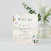 バジェットシャビーピンクマグノリアシックな結婚式の招待 (スタンド正面)