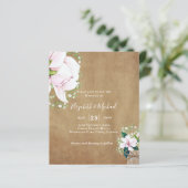 バジェットシャビーピンクマグノリアシックな結婚式の招待 (スタンド正面)