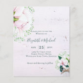 バジェットシャビーピンクマグノリアシックな結婚式の招待 (正面)