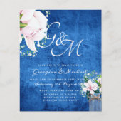 バジェットシャビーピンクマグノリアシックな結婚式の招待 (正面)