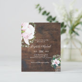 バジェットシャビーピンクマグノリアシックな結婚式の招待 (スタンド正面)