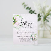 バジェットシャビーピンクマグノリアシックな結婚式の招待 (スタンド正面)