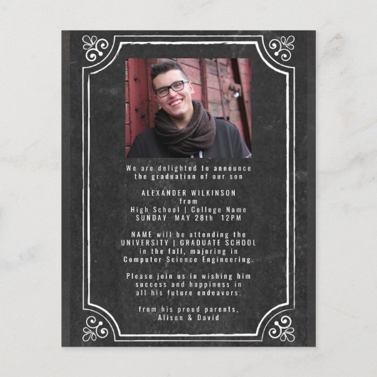 バジェットシャルボードグラードBBQパーティーフォト招待状 チラシ (裏面)