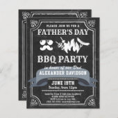 バジェットシャルボードファーザーズデイBBQパーティー招待状 (正面/裏面)