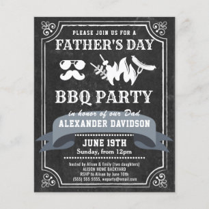 バジェットシャルボードファーザーズデイBBQパーティー招待状 チラシ