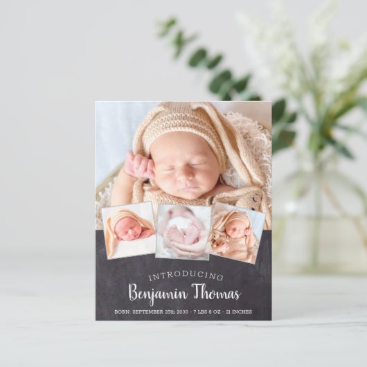 バジェットシャルボードベビー4フォト誕生ありがとう (スタンド正面)