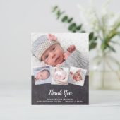 バジェットシャルボード新生児4写真サンキューカード (スタンド正面)