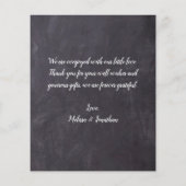 バジェットシャルボード新生児4写真サンキューカード (裏面)