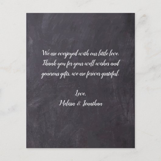 バジェットシャルボード新生児4写真サンキューカード (裏面)