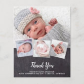 バジェットシャルボード新生児4写真サンキューカード (正面)