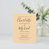 バジェットシャンパンスクリプトフォト結婚式招待状 (スタンド正面)