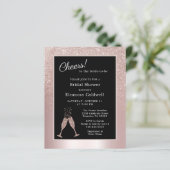 バジェットシャンパントースト赤面ブライダルシャワー招待状 (スタンド正面)