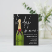 バジェットシャンパンボトルスクリプトブラックブライダルシャワー (スタンド正面)