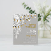 バジェットシルバーと金ゴールド50th誕生日招待状 (スタンド正面)