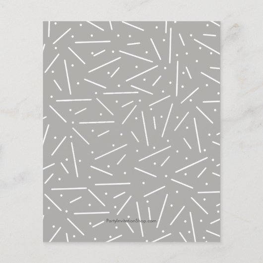 バジェットシルバーと金ゴールド50th誕生日招待状 (裏面)