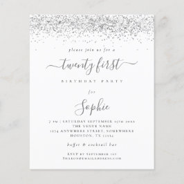 バジェットシルバーガーリーグリッター21パーティの招待状