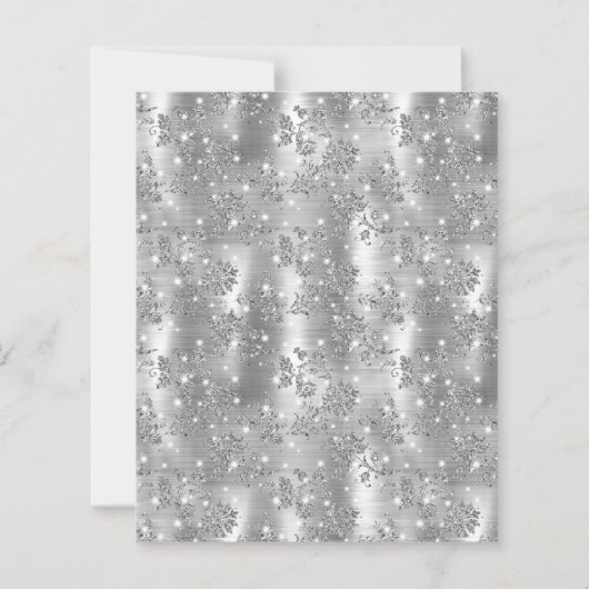 バジェットシルバーグラムフローラアーチ卒業招待状 (裏面)