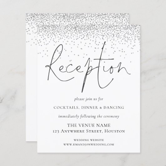 バジェットシルバーグリッターウェディングレセプション詳細 (正面/裏面)