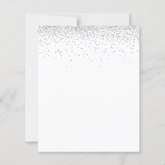 バジェットシルバーグリッターウドゥ結婚式招待状 (裏面)