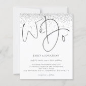 バジェットシルバーグリッターウドゥ結婚式招待状 (正面)