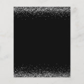 バジェットシルバーグリッタークリスマスパーティーブラック招待状 (裏面)