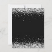 バジェットシルバーグリッタークリスマスプレゼントパーティー招待状 (裏面)