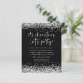 バジェットシルバーグリッタークリスマスプレゼントパーティー招待状 (スタンド正面)