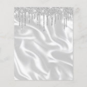 バジェットシルバーグリッターサテンブライダルシャワー招待状 (裏面)