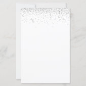 バジェットシルバーグリッタースクリプト結婚式招待状 (裏面)