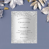 バジェットシルバーグリッタースパークルズ結婚式招待状