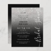 バジェットシルバーグリッターブライダルシャワーブラック (正面/裏面)