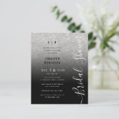 バジェットシルバーグリッターブライダルシャワーブラック (スタンド正面)