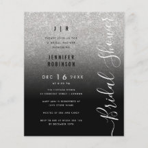 バジェットシルバーグリッターブライダルシャワーブラック