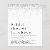 バジェットシルバーグリッターブライダルシャワーランチ招待状 (正面)